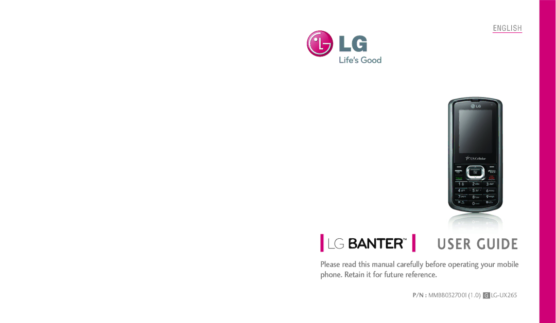 LG Electronics UX265G manual User Guide 