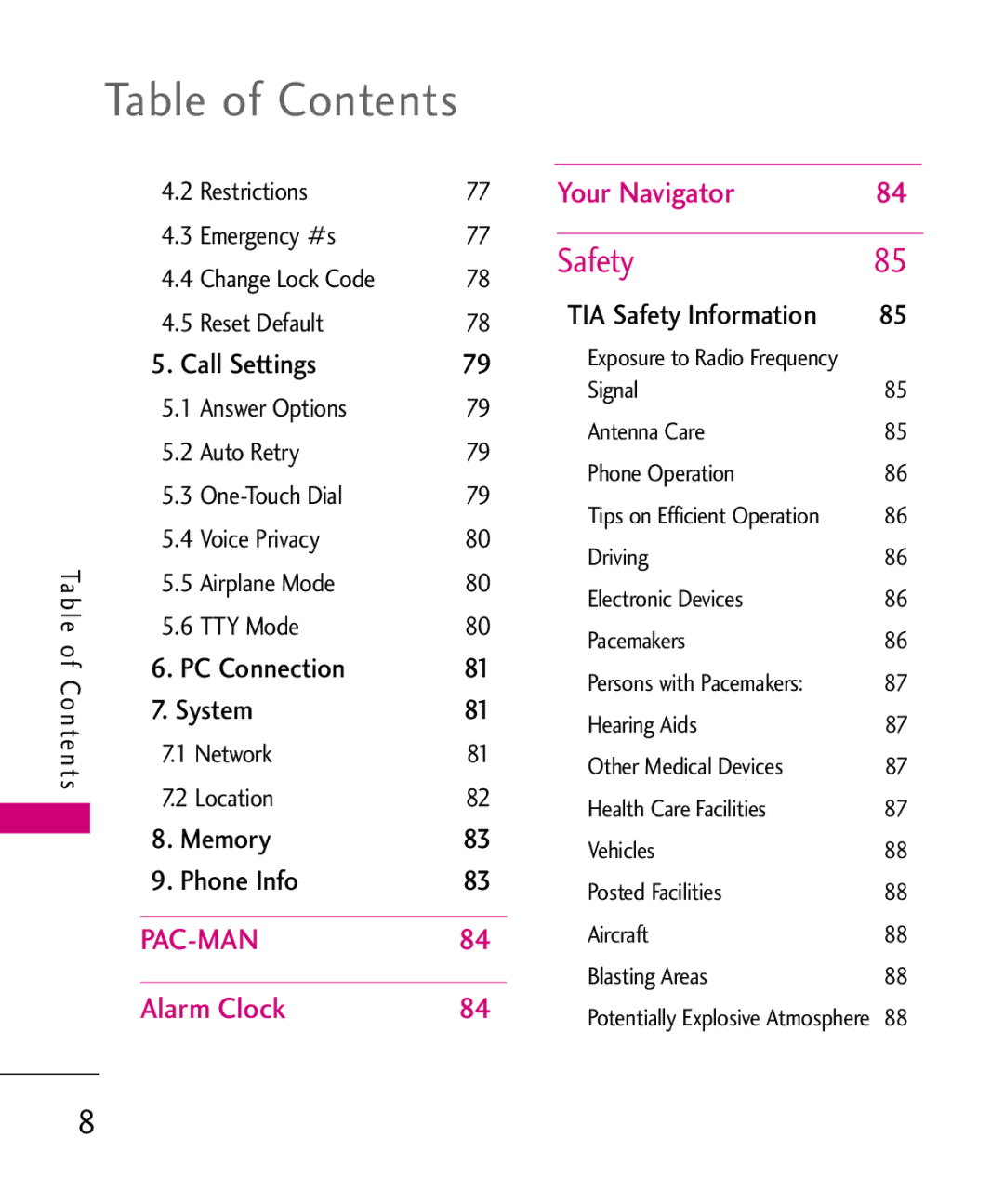 LG Electronics UX265G manual Safety 