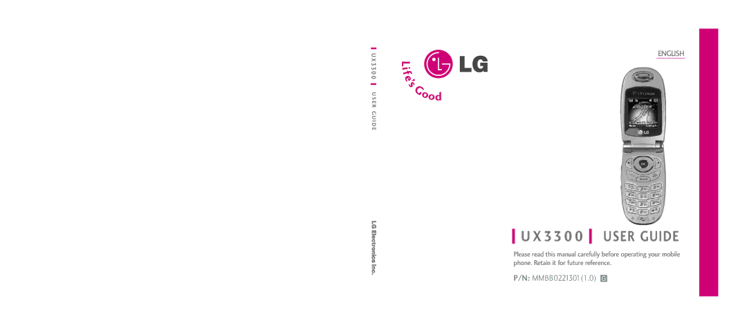 LG Electronics UX3300 manual 330 0 User Guide 