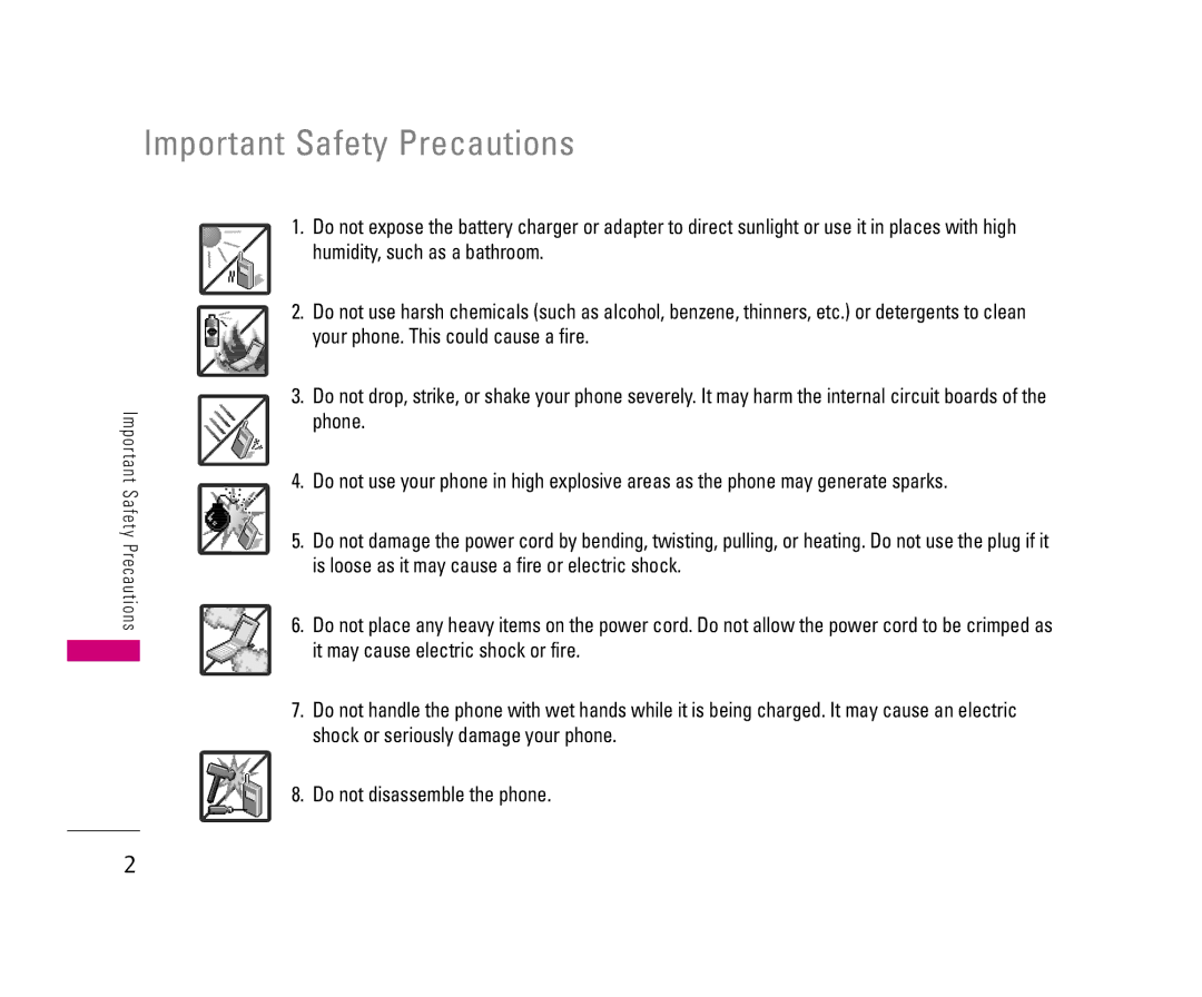 LG Electronics UX3300 manual Important Safety Precautions 