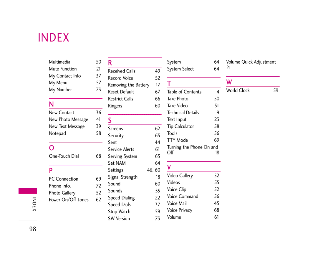 LG Electronics UX355 Multimedia System, Mute Function, System Select My Contact Info Record Voice My Menu, Text Input 