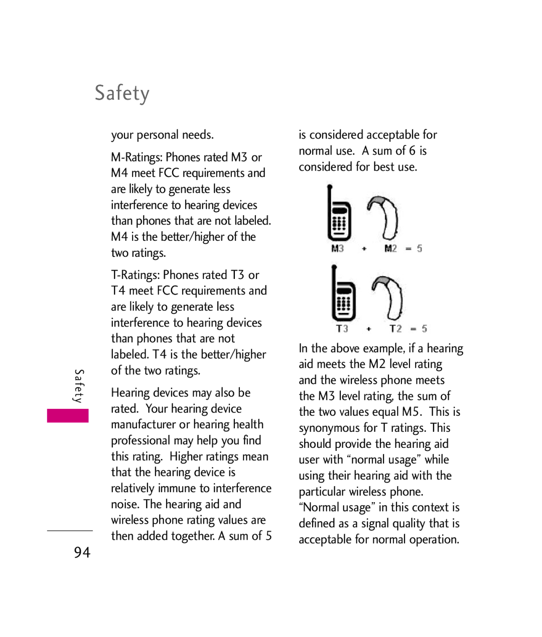 LG Electronics UX380 manual Your personal needs, Are likely to generate less, Two ratings, Than phones that are not 