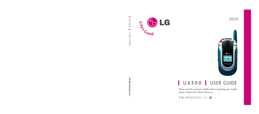 LG Electronics UX390 manual 39 0 User Guide 