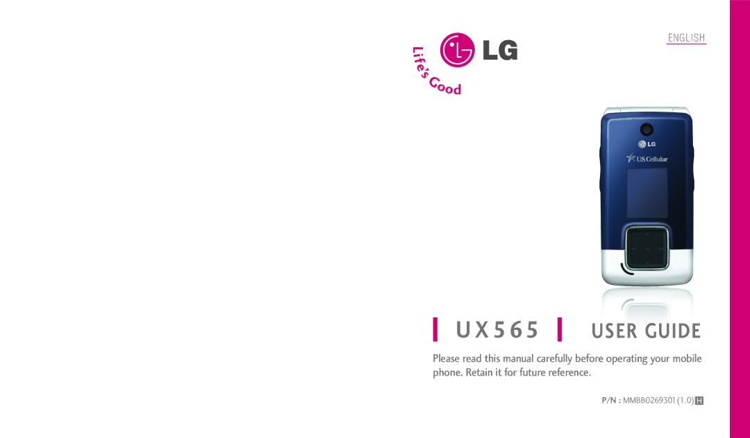 LG Electronics UX565 manual 5 6 