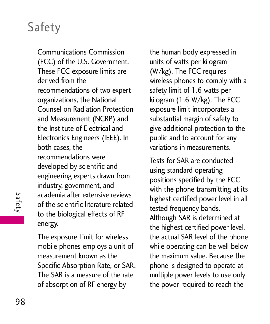 LG Electronics UX565 Derived from, Organizations, the National, Both cases, Recommendations were, Developed by scientific 