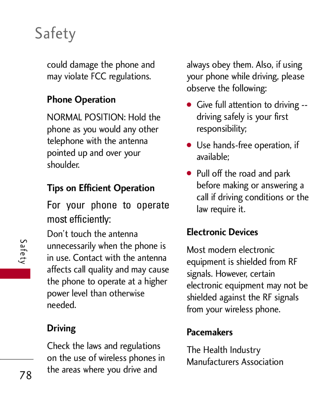 LG Electronics UX585, MMBB0309701 manual Safety 