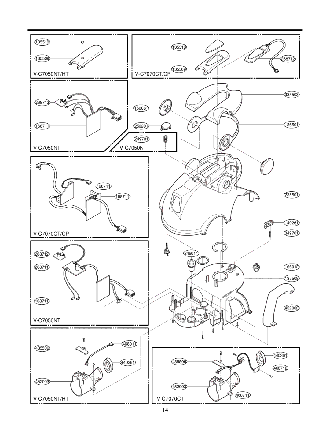 LG Electronics V-C7050HT, V-C7070CT, V-C7070CP, V-C7050NT service manual C7050NT/HT C7070CT/CP 