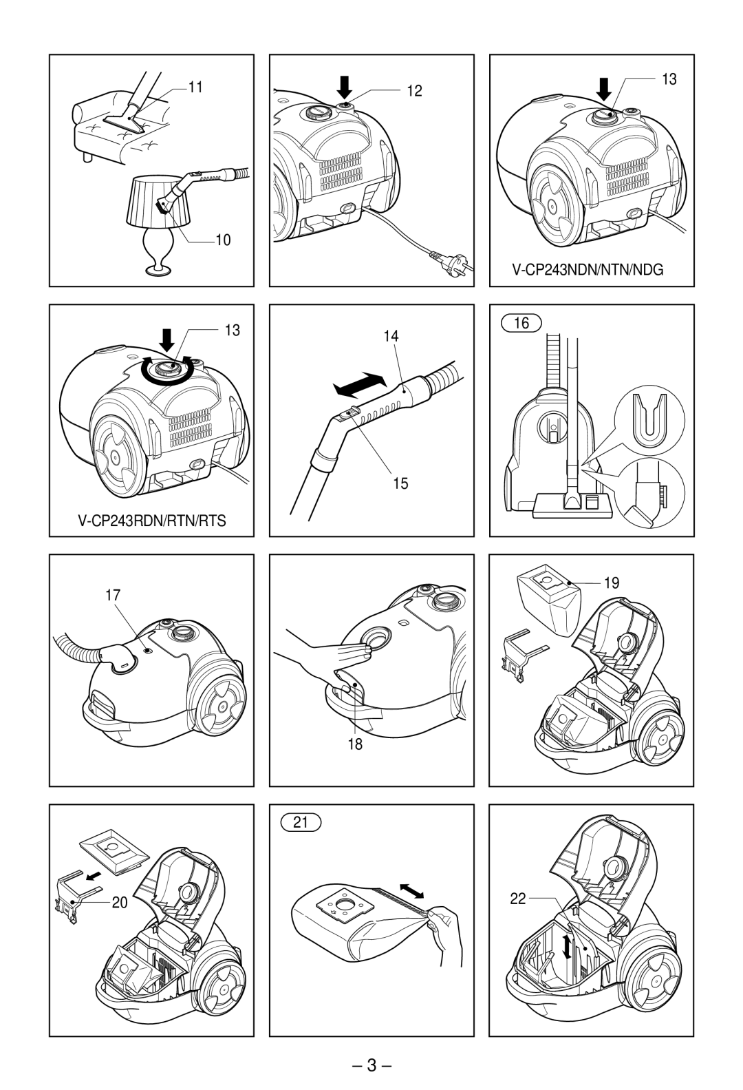 LG Electronics V-CP243RDN/RTN, V-CP243NDN/NTN, V-CP243NDG/RTS manual CP243RDN/RTN/RTS 