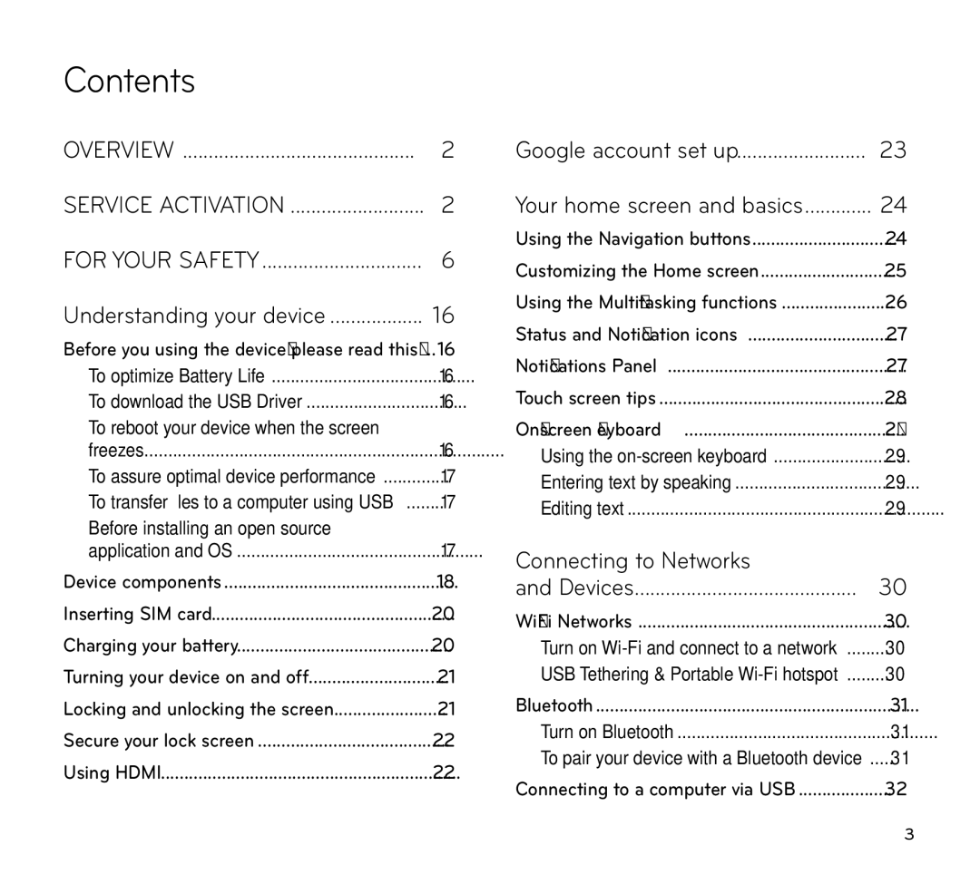 LG Electronics V909 manual Contents 