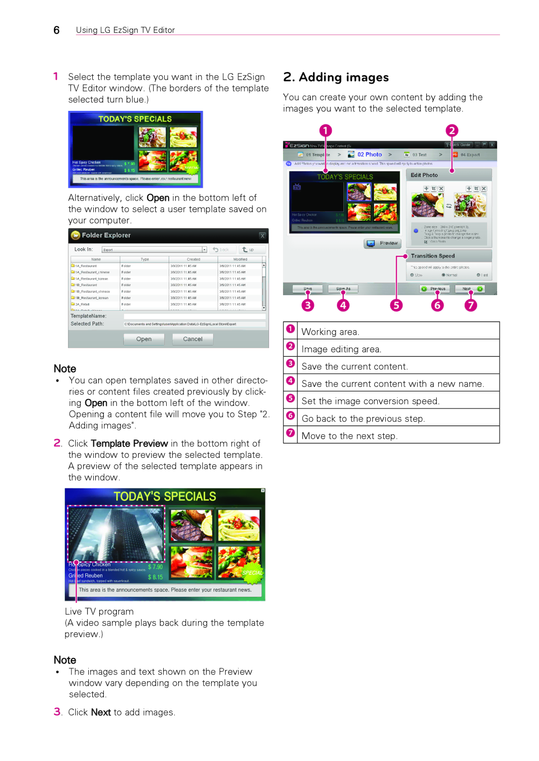 LG Electronics Version 1.0 user manual Adding images 