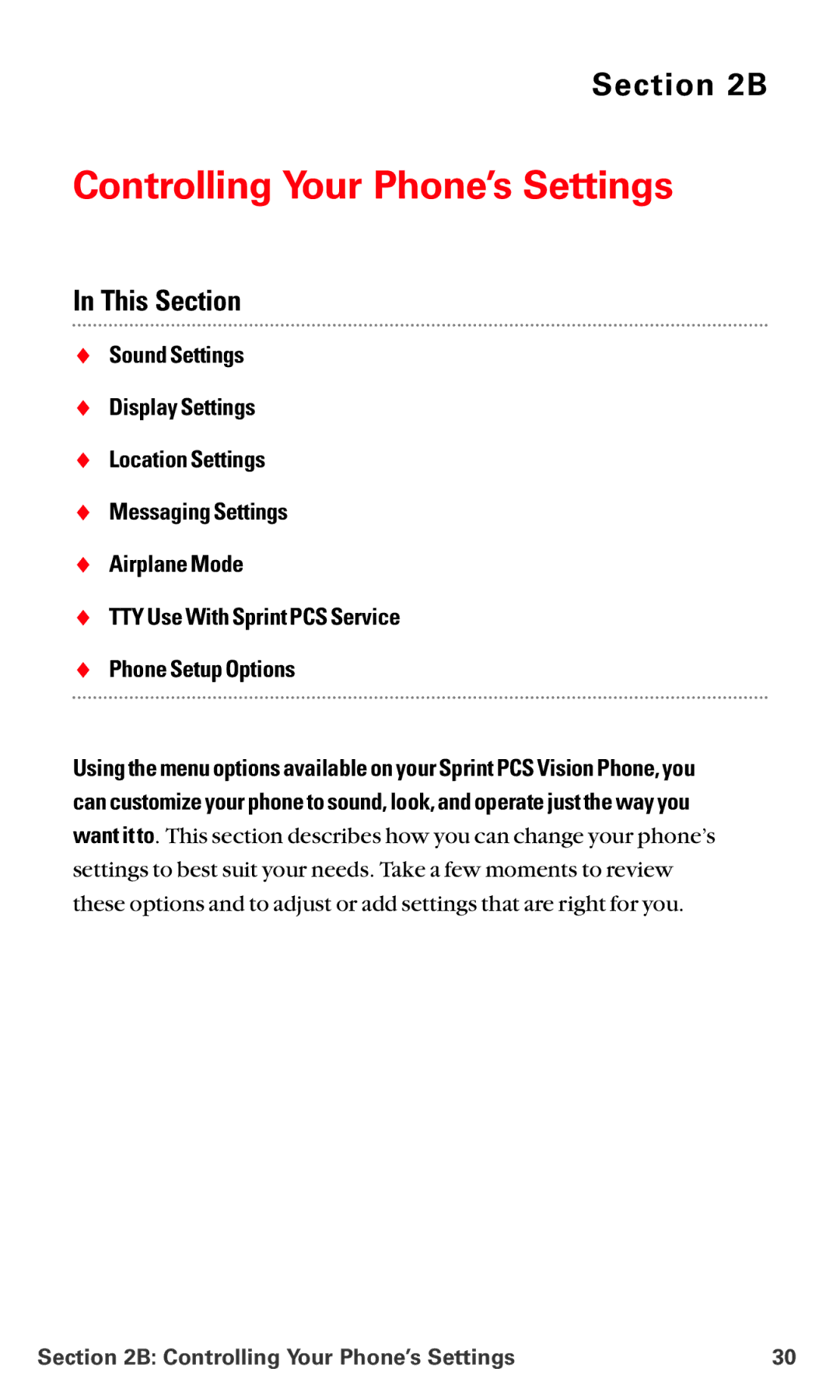 LG Electronics VI-5225 manual Controlling Your Phone’s Settings 