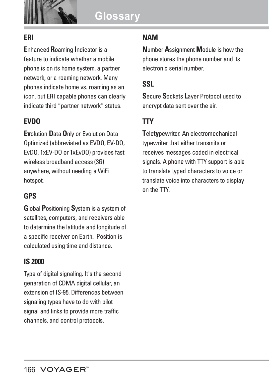 LG Electronics Voyager manual Eri, 166 