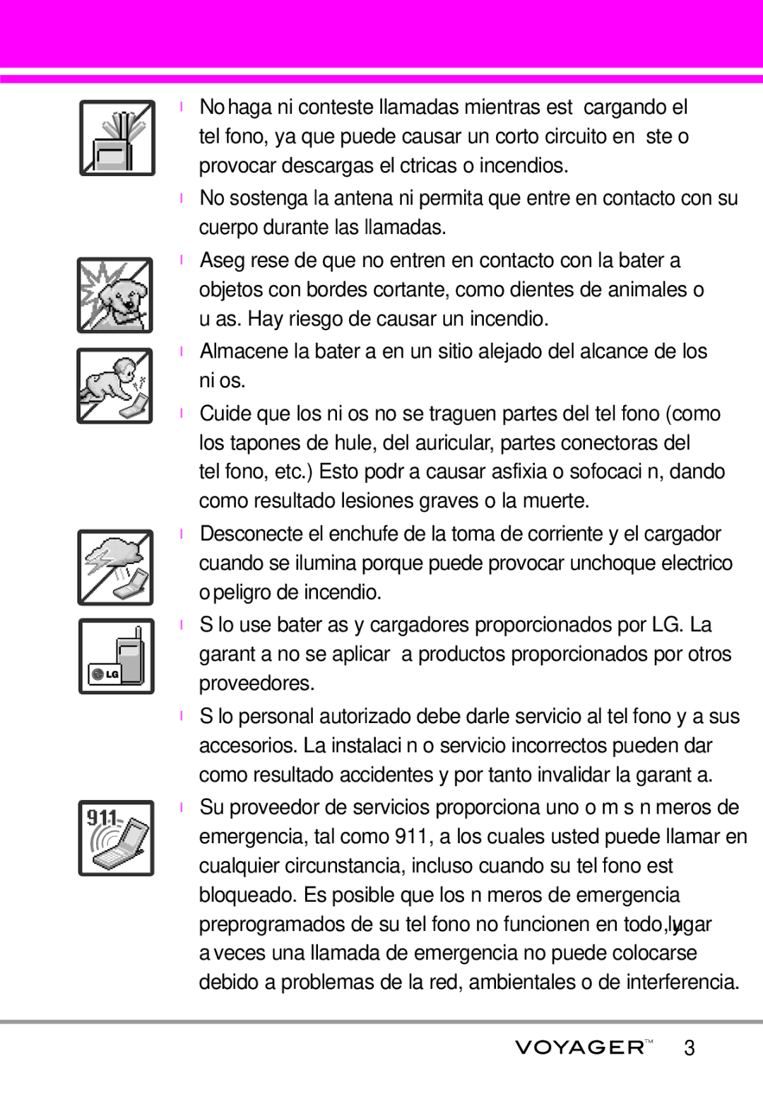 LG Electronics Voyager manual 