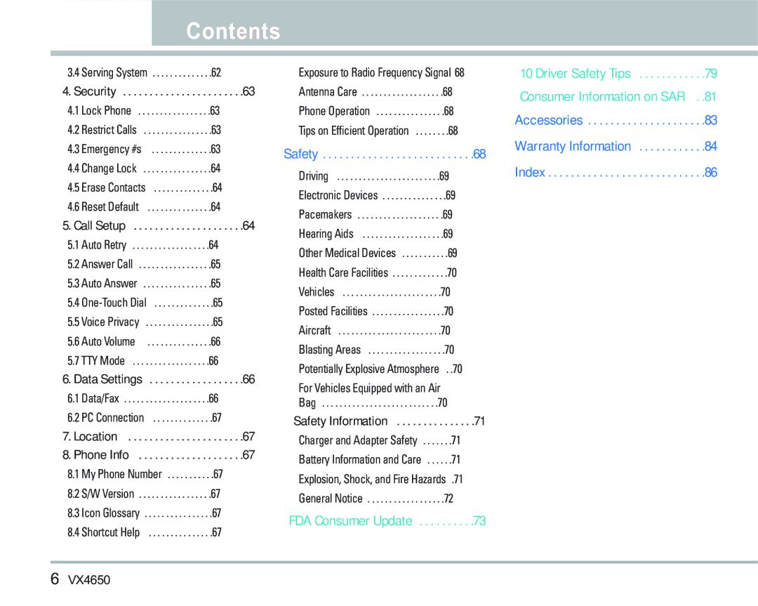 LG Electronics VX 4650 manual For Vehicles Equipped with an Air 