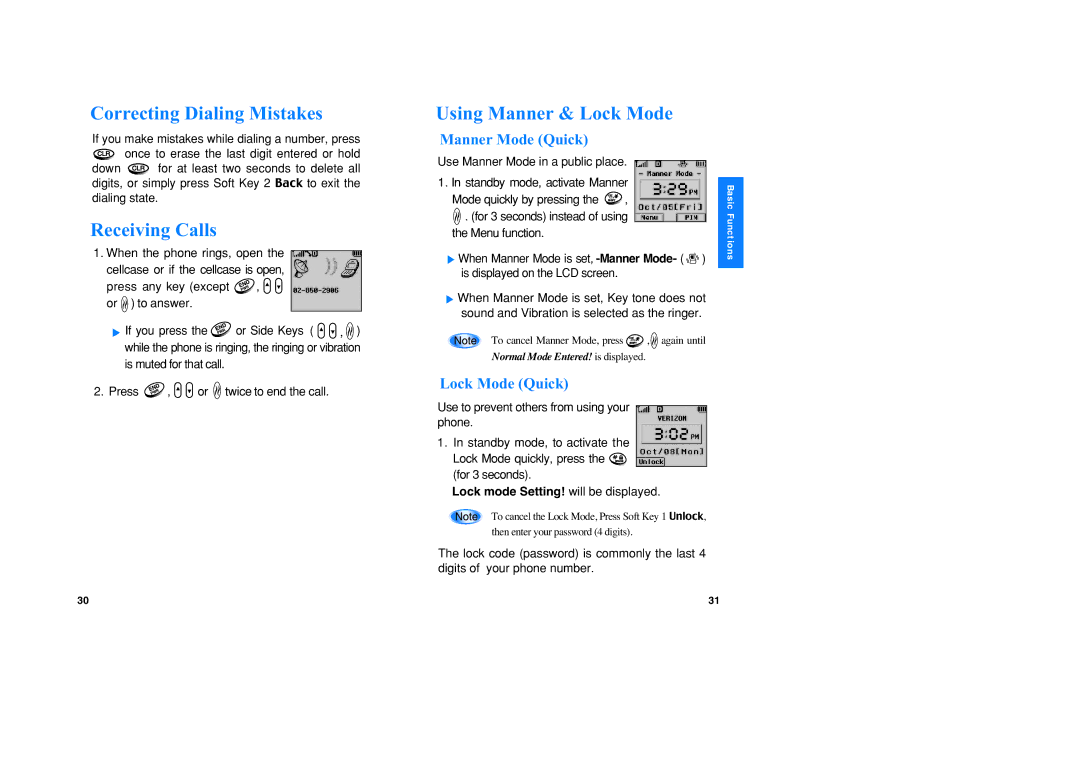 LG Electronics VX1 manual Correcting Dialing Mistakes 