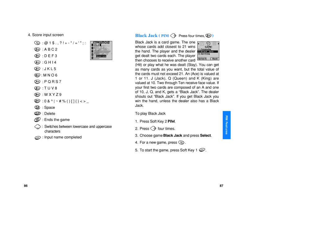 LG Electronics VX1 manual Input name completed, Switches between lowercase and uppercase characters 