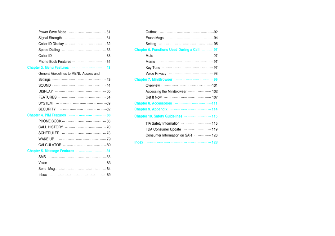 LG Electronics VX10 manual Functions Used During a Call 