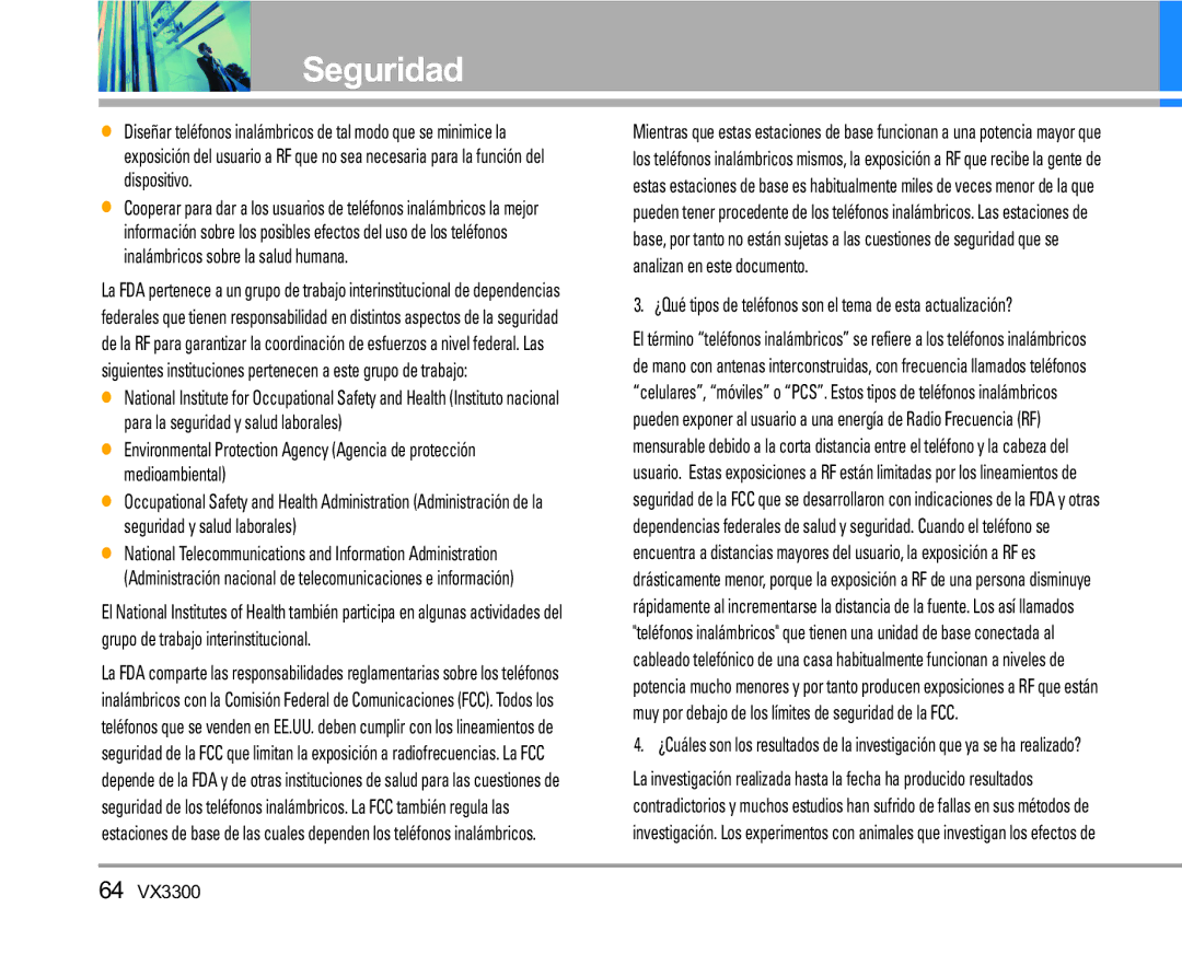 LG Electronics VX3300 manual ¿Qué tipos de teléfonos son el tema de esta actualización? 