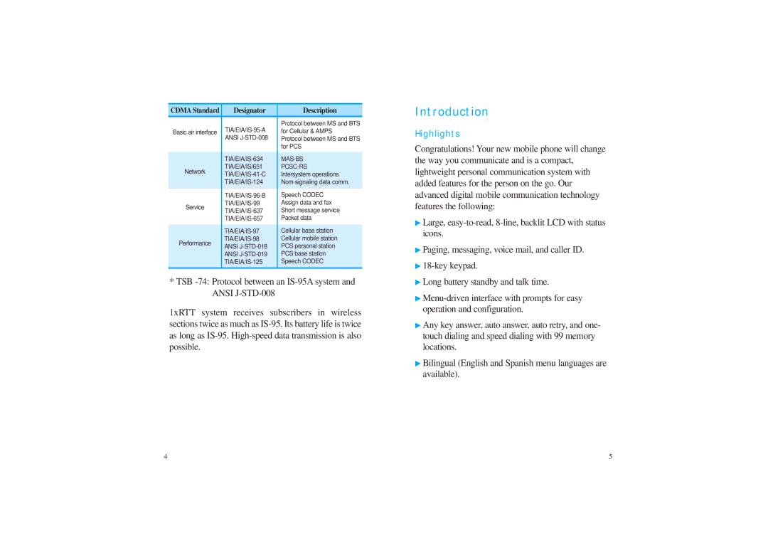 LG Electronics VX4400 manual Introduction, Highlights 