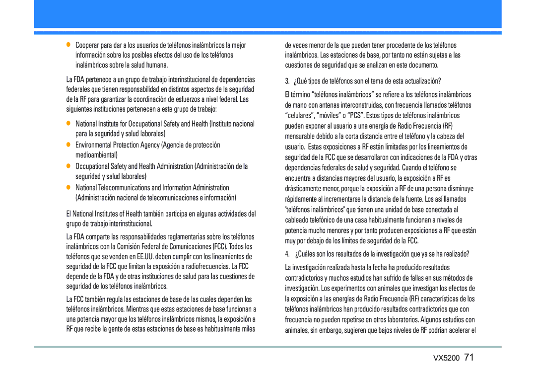 LG Electronics VX5200 manual ¿Qué tipos de teléfonos son el tema de esta actualización? 