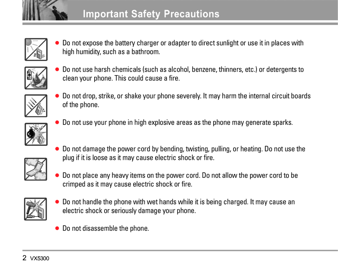 LG Electronics VX5300 manual Phone 