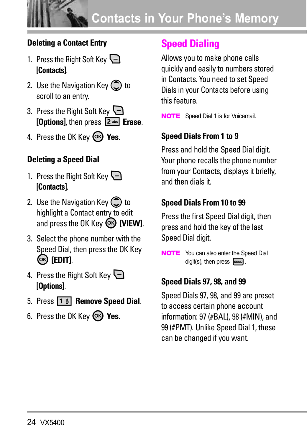 LG Electronics VX5400 manual Speed Dialing 