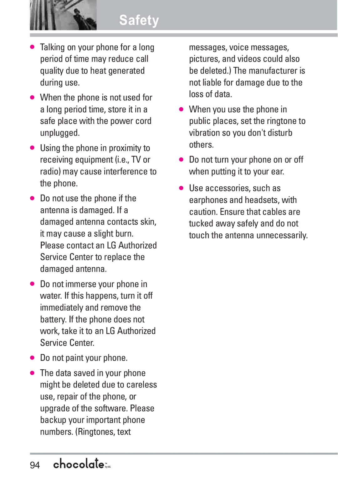 LG Electronics VX8550 manual Do not paint your phone 