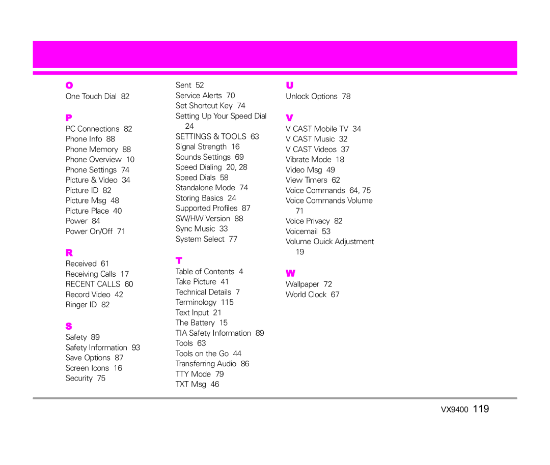 LG Electronics VX9400 manual Recent Calls 