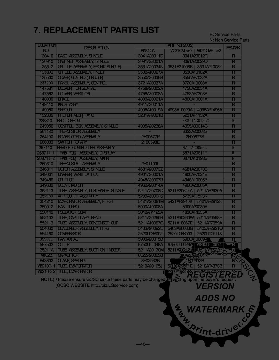 LG Electronics W081CA SG2 manual 