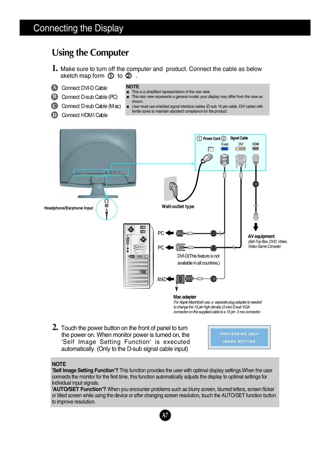 LG Electronics W2253V, W2353V manual Using the Computer, Connect Hdmi Cable 