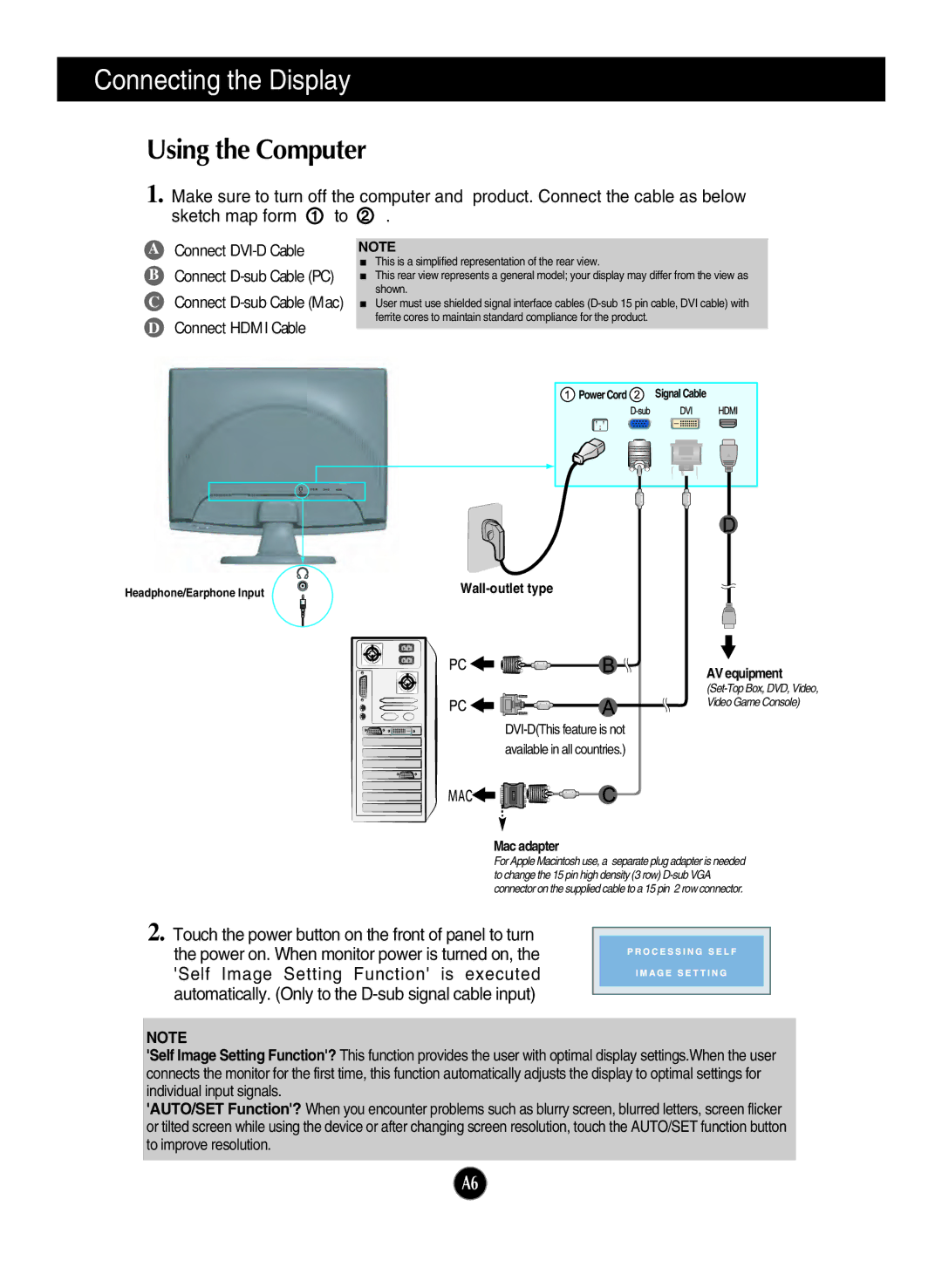 LG Electronics W2353V, W2253V manual Using the Computer, Connect Hdmi Cable 