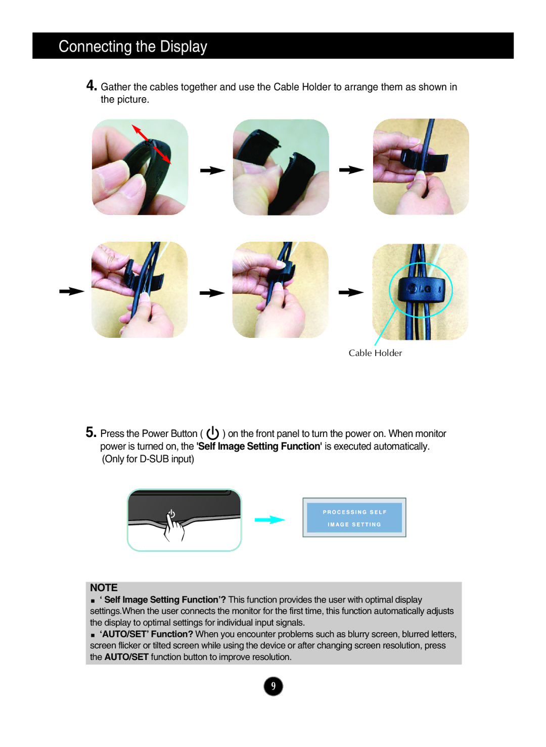 LG Electronics W2286L, W2486L owner manual Cable Holder 