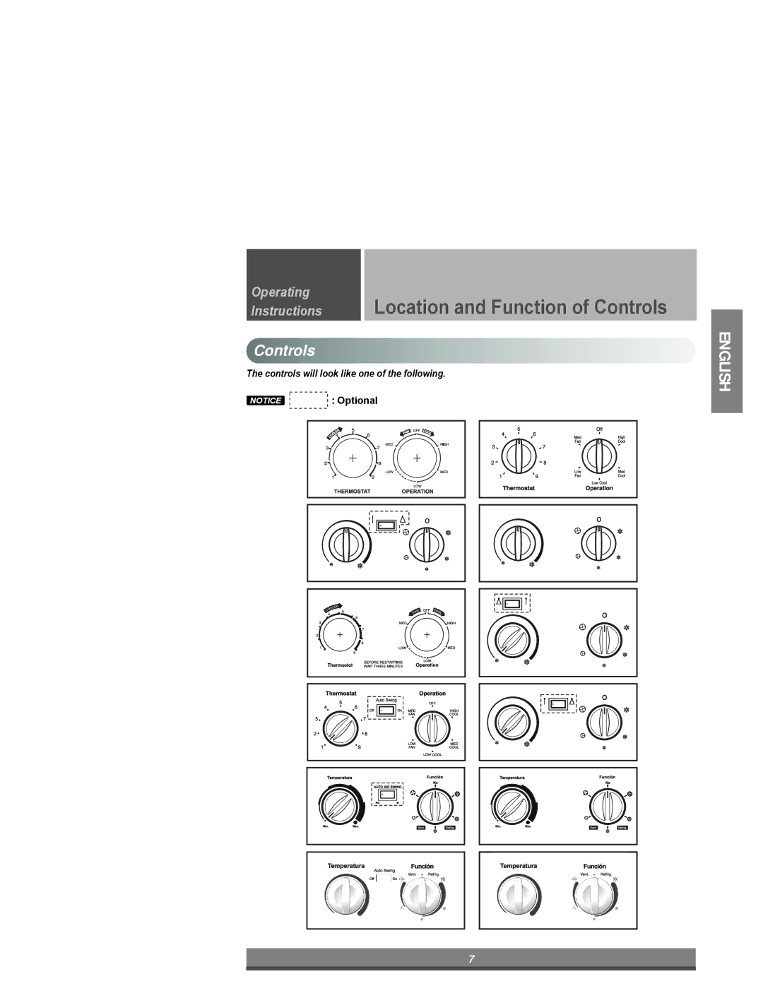 LG Electronics W182CM TSN0, W242CA TSN0, W121CA TSC2, W182CMH TSN1 Location and Function of Controls, ControlsControls 