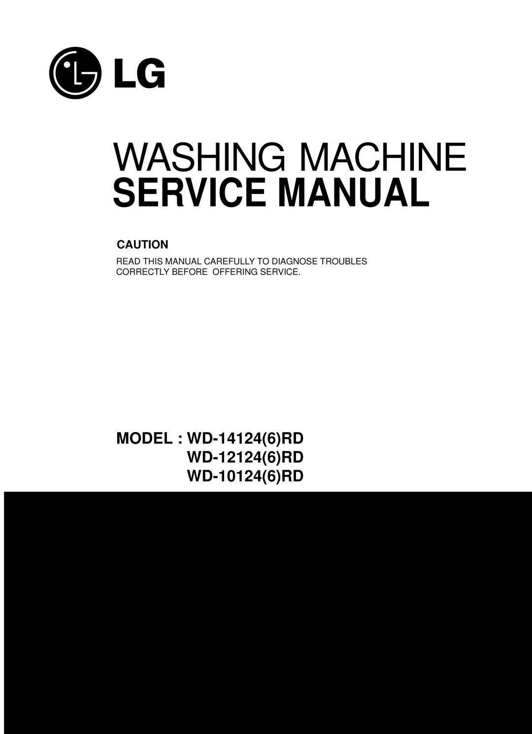 LG Electronics WD-10124RD service manual Washing Machine 