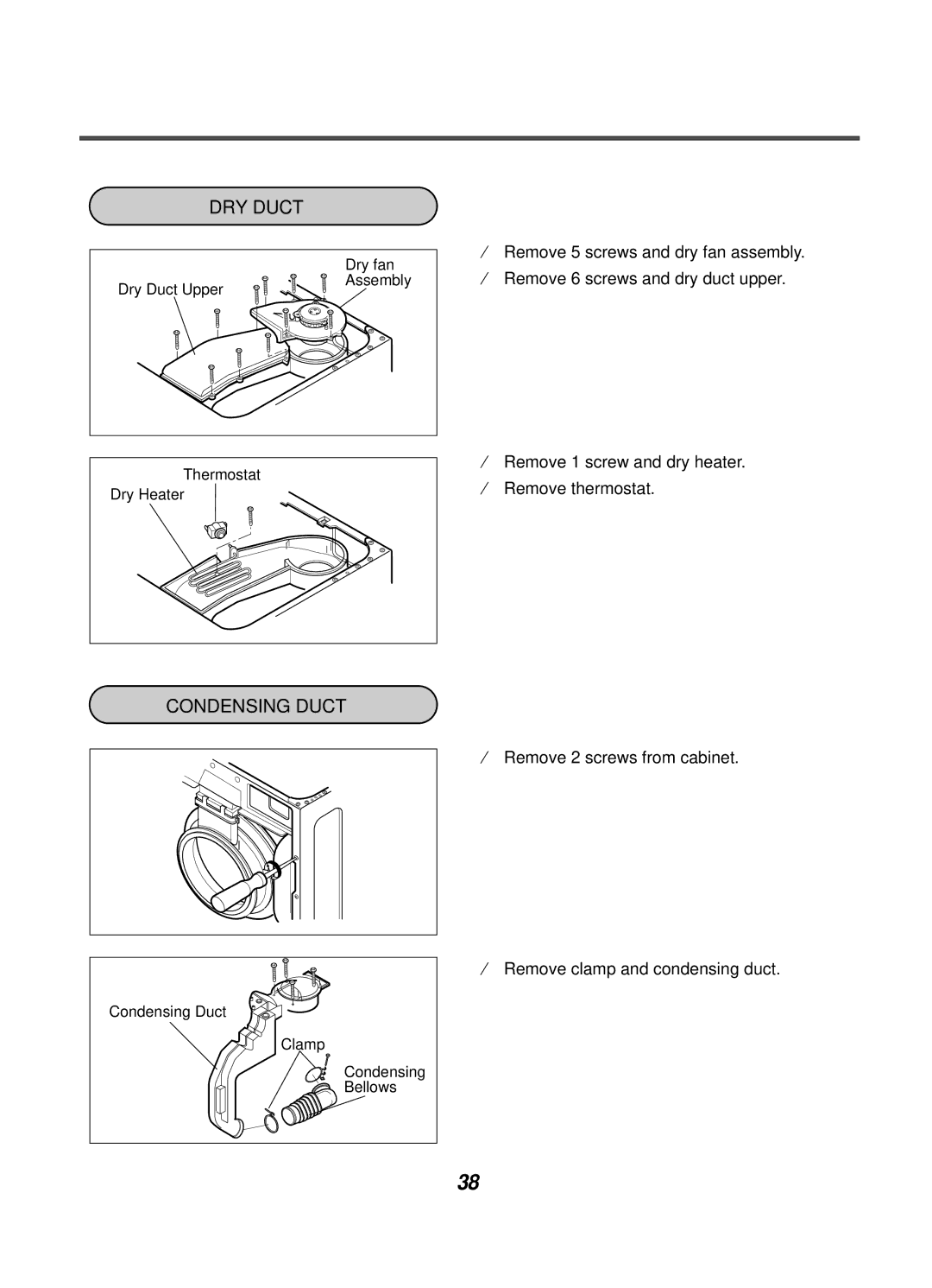 LG Electronics WD-10124RD service manual DRY Duct, Condensing Duct 