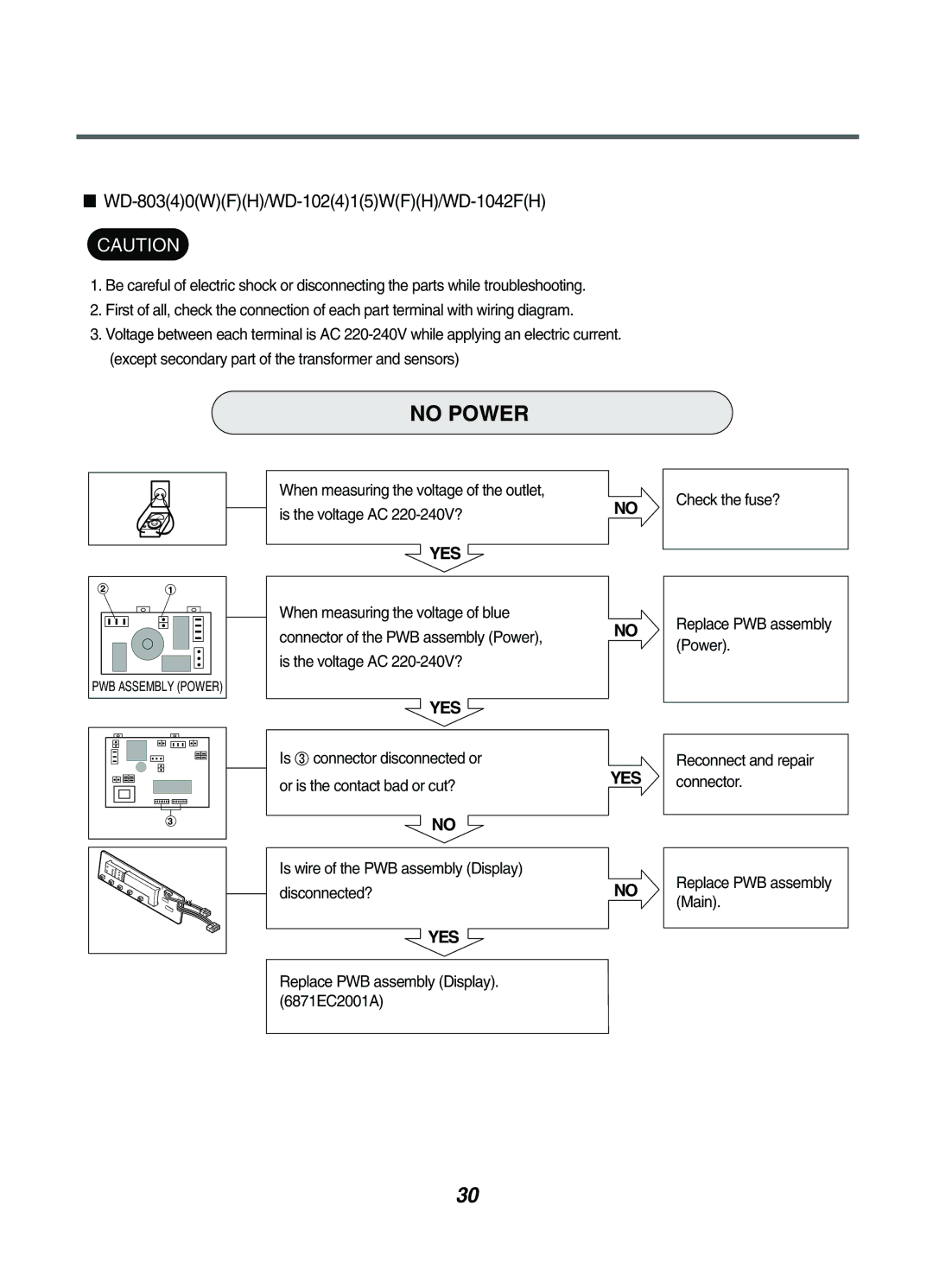 LG Electronics WD-1042F(H)(B), WD-1041(3)F(H)(B), WD-102(4)1(5)W(F)(H) service manual WD-80340WFH/WD-102415WFH/WD-1042FH 