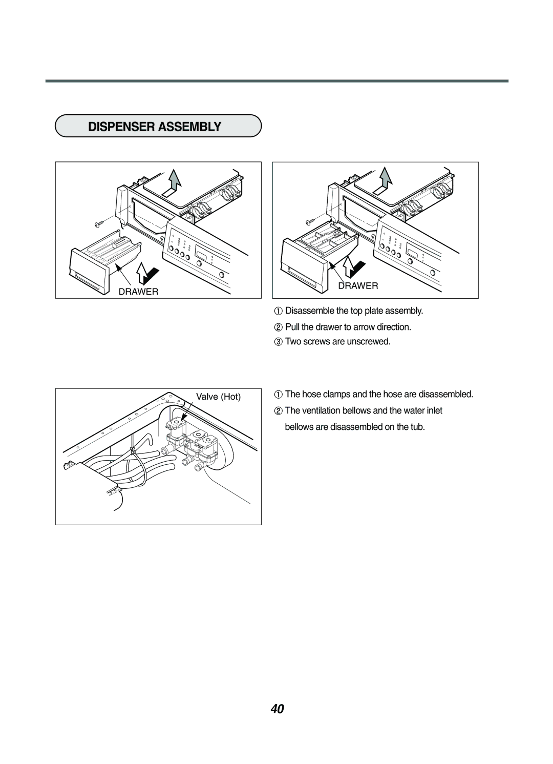 LG Electronics WD-1042F(H)(B), WD-1042FH, WD-1041(3)F(H)(B), WD-102(4)1(5)W(F)(H), WD-102(4)(5)F(H)(B Dispenser Assembly 