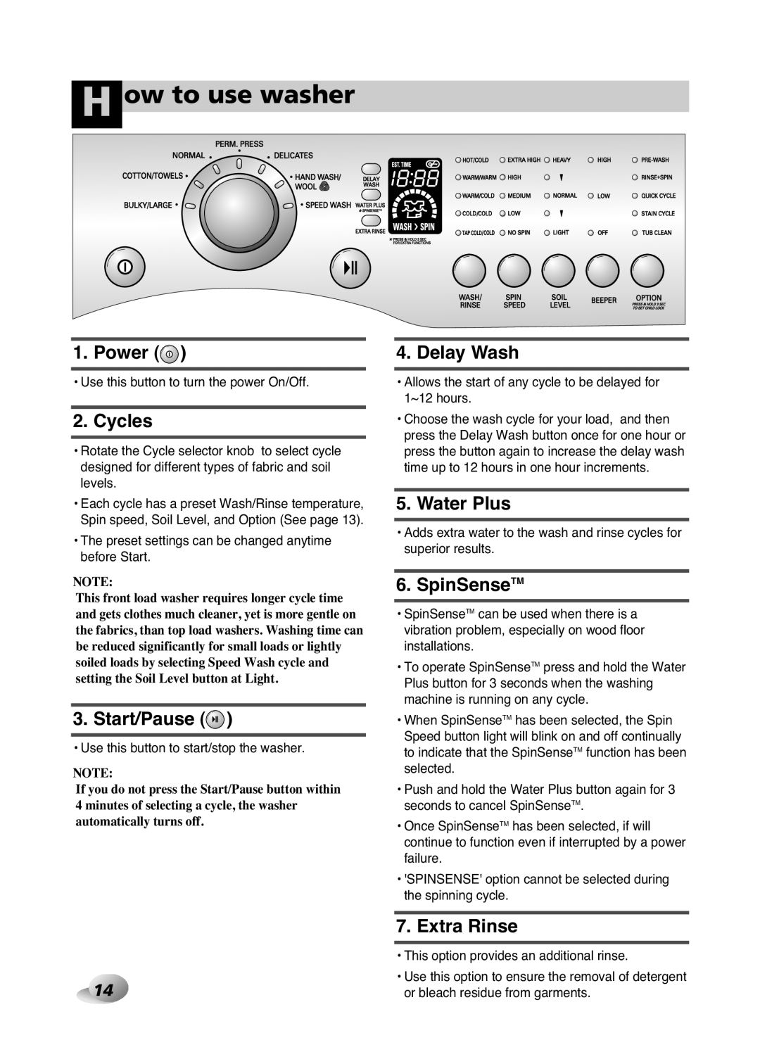 LG Electronics WD-10587BD owner manual Ow to use washer 