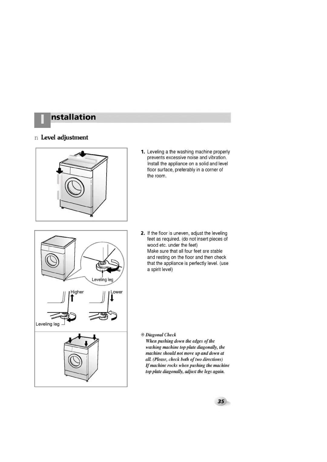 LG Electronics 1265F(H)D, WD-1060F(H)D, 1465(H)D, 1065F(H)D manual 