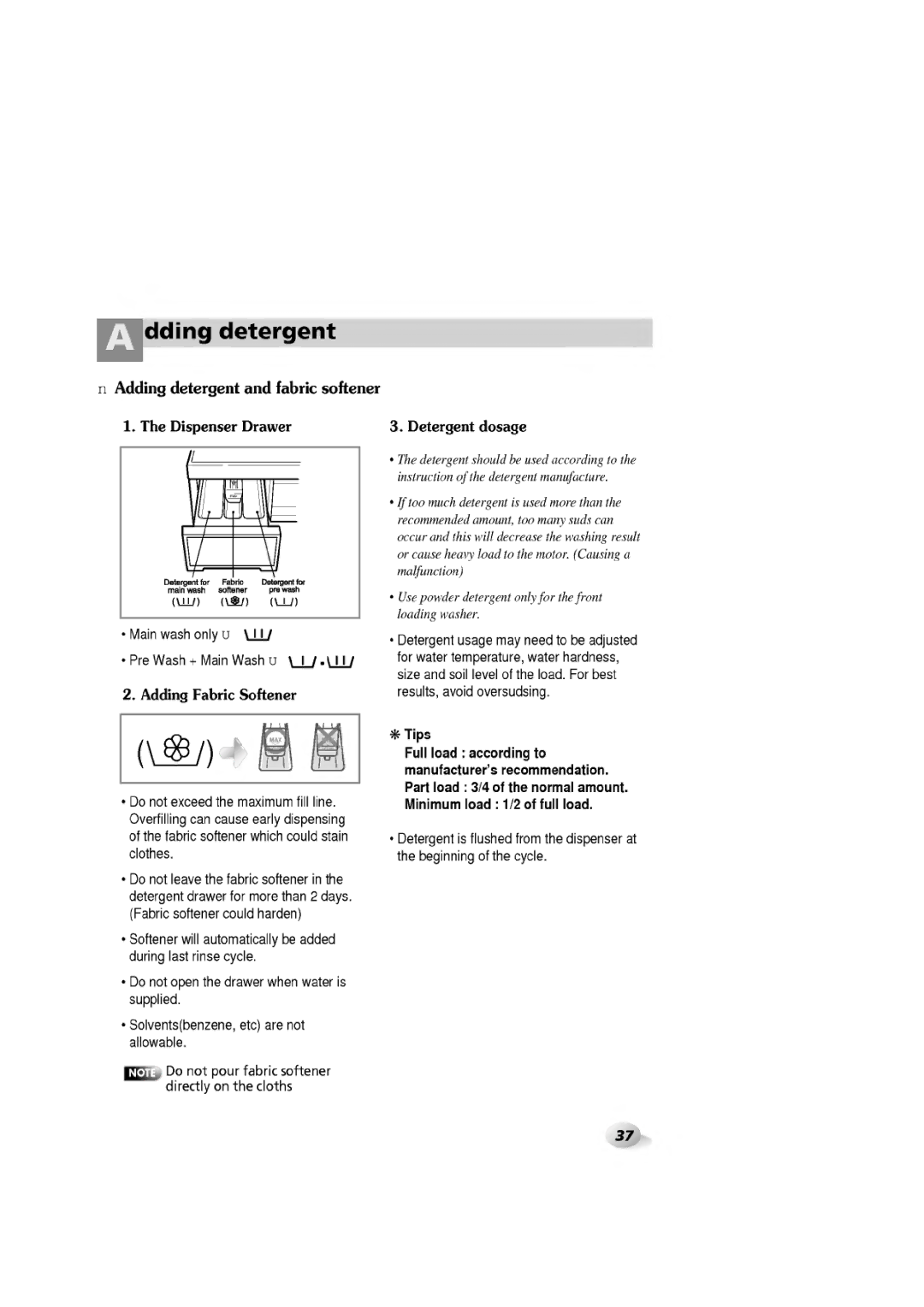 LG Electronics 1465(H)D, WD-1060F(H)D, 1065F(H)D, 1265F(H)D manual 