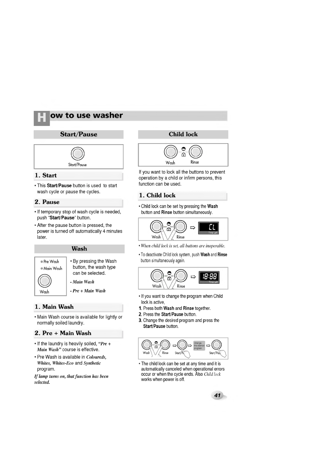 LG Electronics 1465(H)D, WD-1060F(H)D, 1065F(H)D, 1265F(H)D manual 