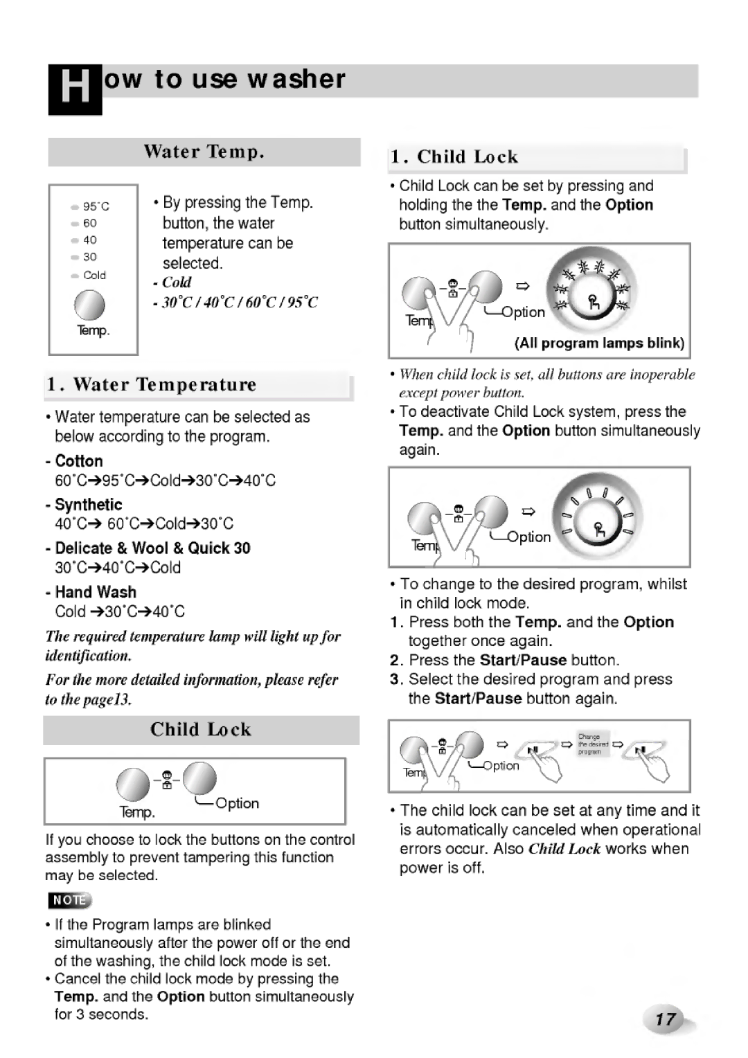 LG Electronics WD-10130(5)F, WD-65130F manual 