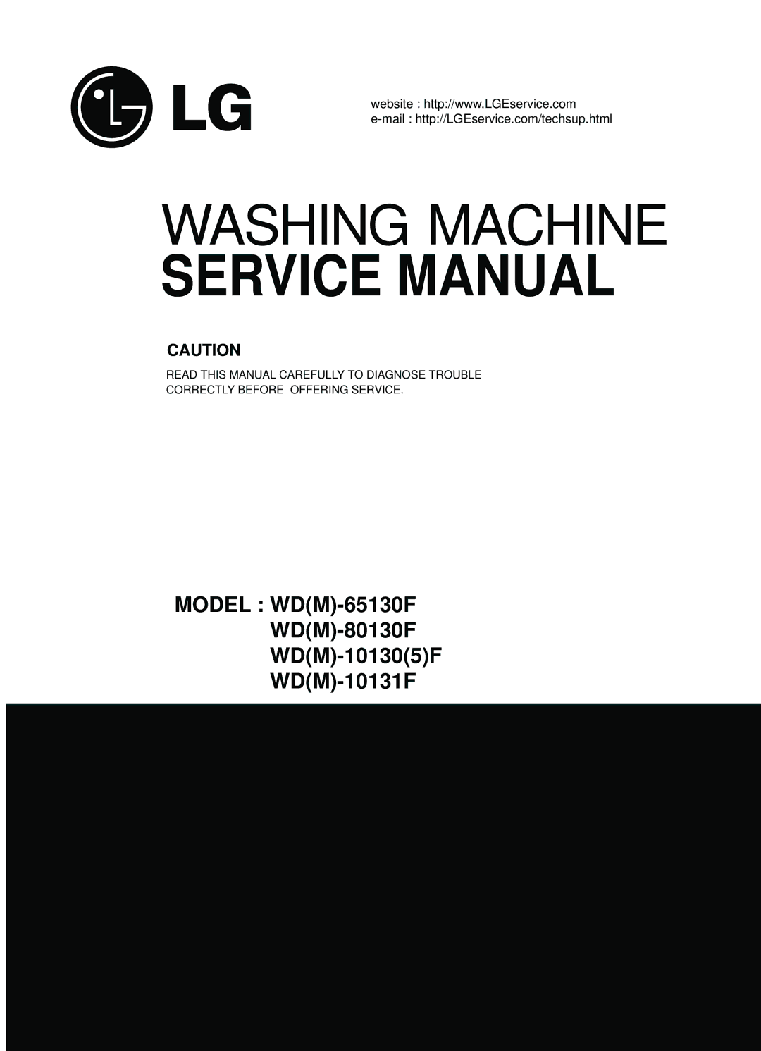 LG Electronics WD(M)-65130F, WD(M)-80130F, WD(M)-10130(5)F, WD(M)-10131F service manual Washing Machine 