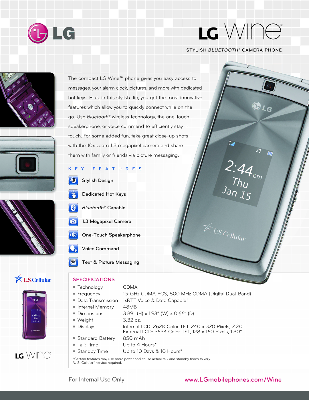 LG Electronics Wine dimensions Specifications, Cdma 