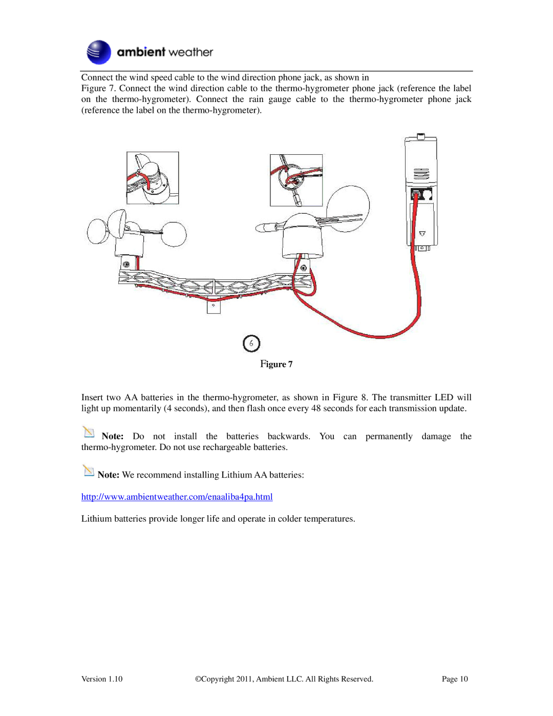 LG Electronics WS-2080 user manual Version Copyright 2011, Ambient LLC. All Rights Reserved 