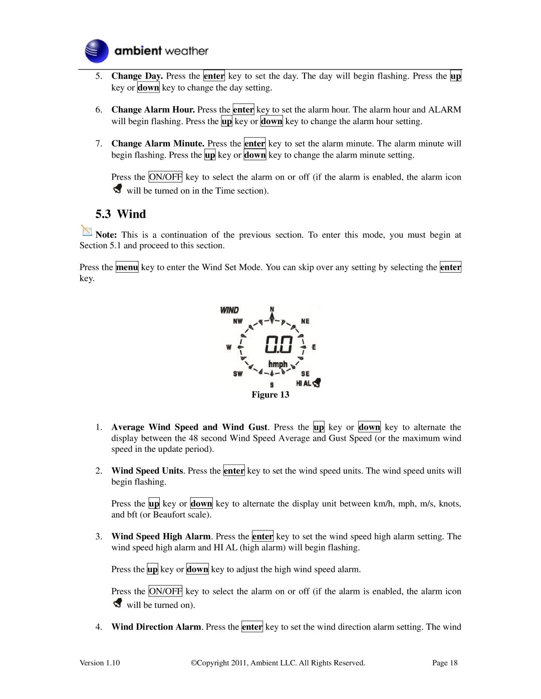 LG Electronics WS-2080 user manual Wind 