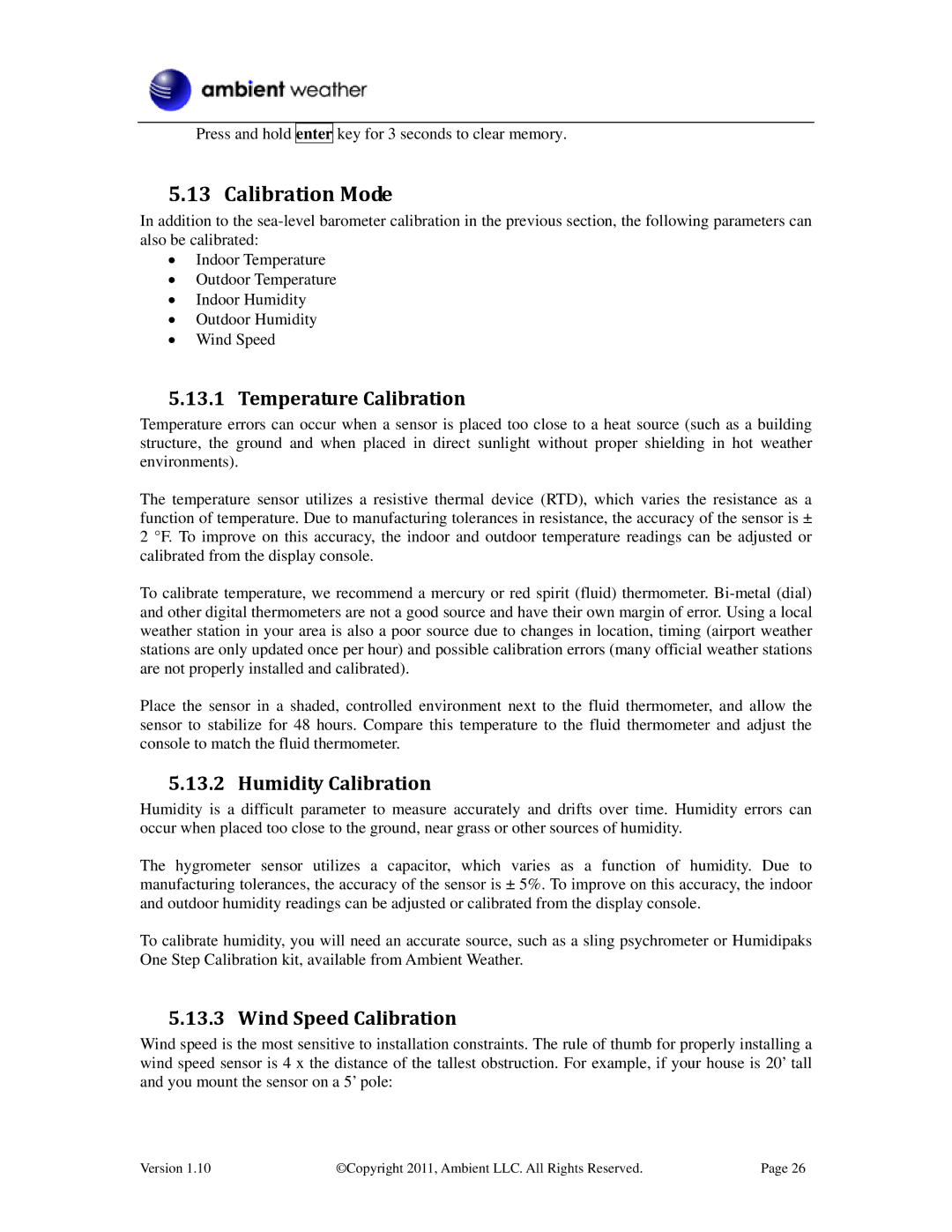 LG Electronics WS-2080 user manual Calibration Mode 