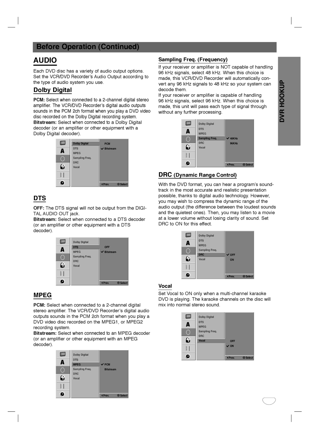 LG Electronics XBR342 owner manual Dolby Digital, Dts, Mpeg 