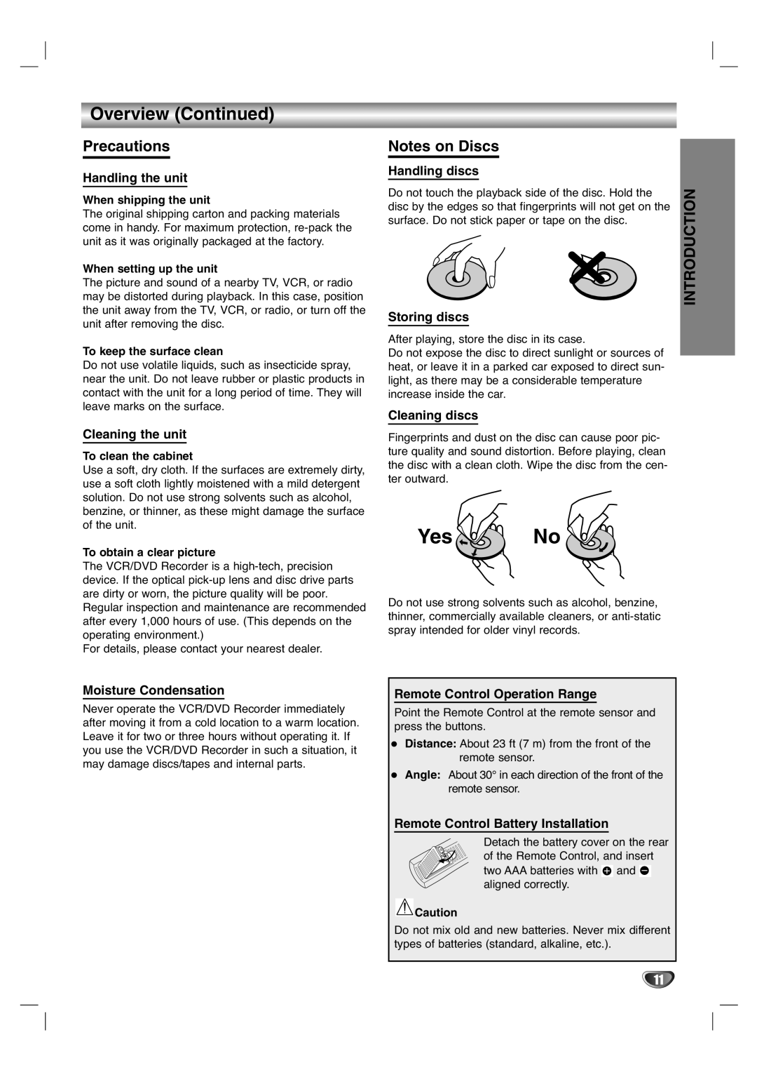 LG Electronics XBR446 owner manual Precautions 