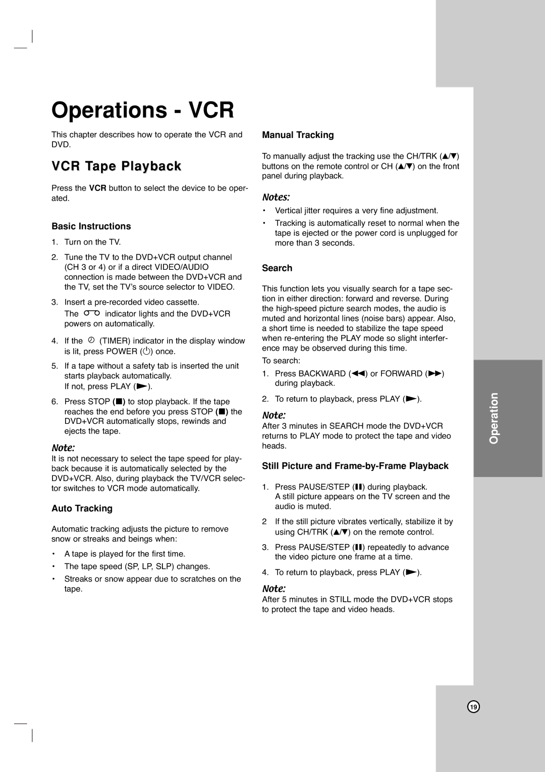 LG Electronics XBV613 warranty VCR Tape Playback 